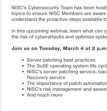 Nisc Computer System CORRECTION: Join Us Now for the Next NISC Cybersecurity Webinar!