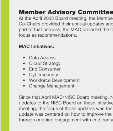 NISC Board Update